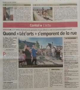 la montagne 12 août 2017 annonce léz'arts de la rue